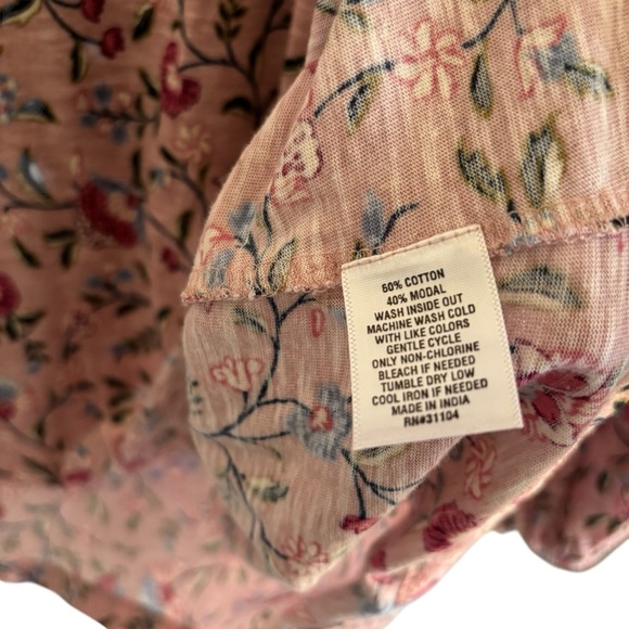 Wonderly Pink Floral Blouse Women’s Petite Large Peasant Cottagecore Boho - Picture 9 of 15